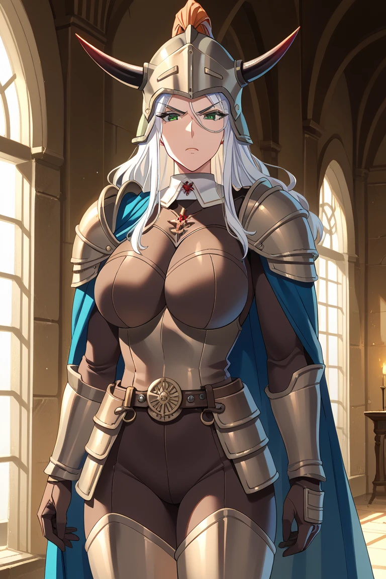 carmilla, medium breasts, black dress. by white, beautiful face, blue eyes, (masterpiece:1.2), Best Quality, absurdities, High resolution, extremely detailed wallpaper, perfect lighting, from below, blue eyes, castillo, view of the castle, outdoors, de evening, evening, at night, ((silver mask))