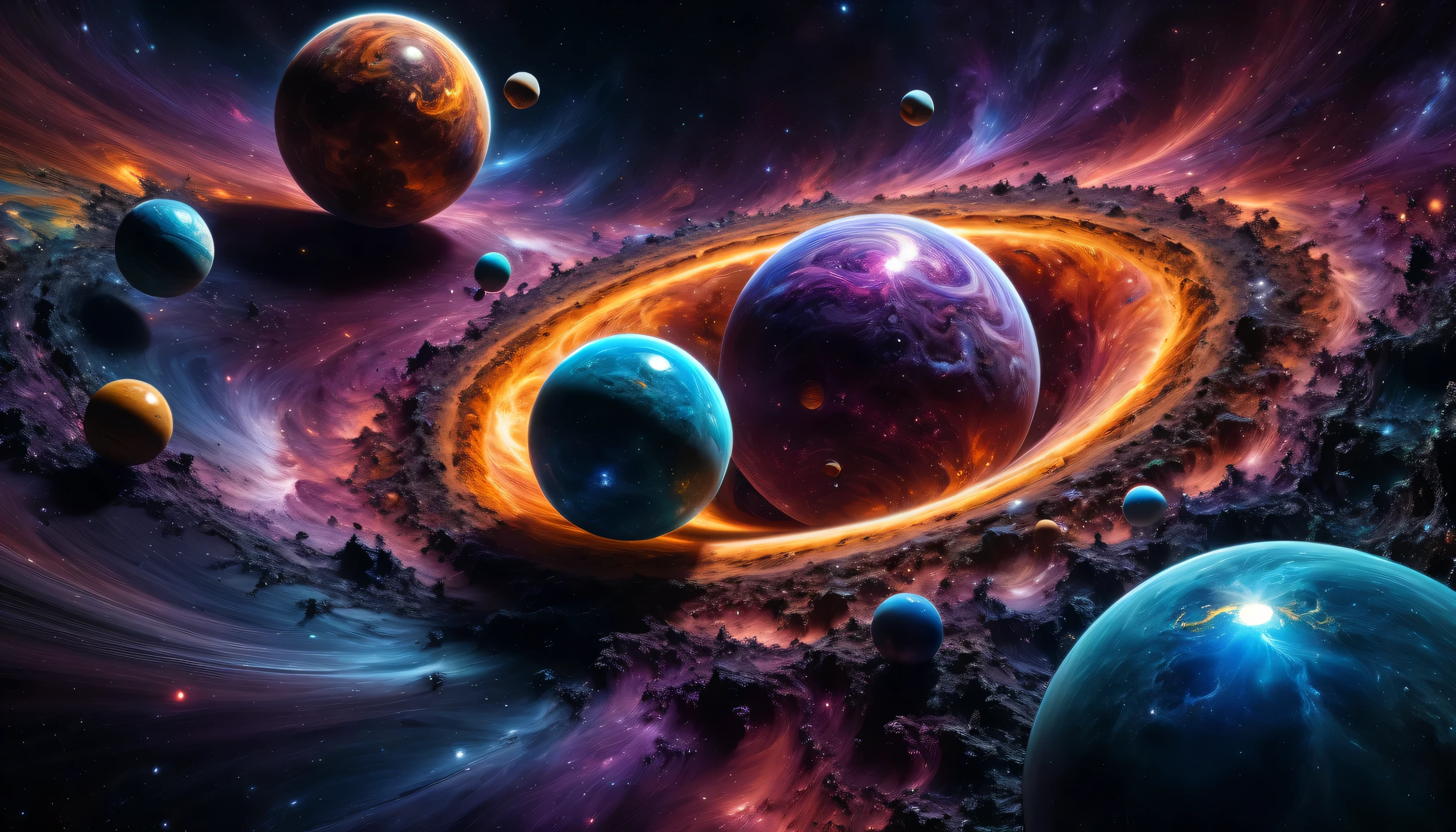 ral-obsdn planet,galaxy,vibrant color, actual , highly detailed, realistic,Studio Photos,color,Dynamic, Movie, masterpiece, complicated,HDR,Abstract fractal