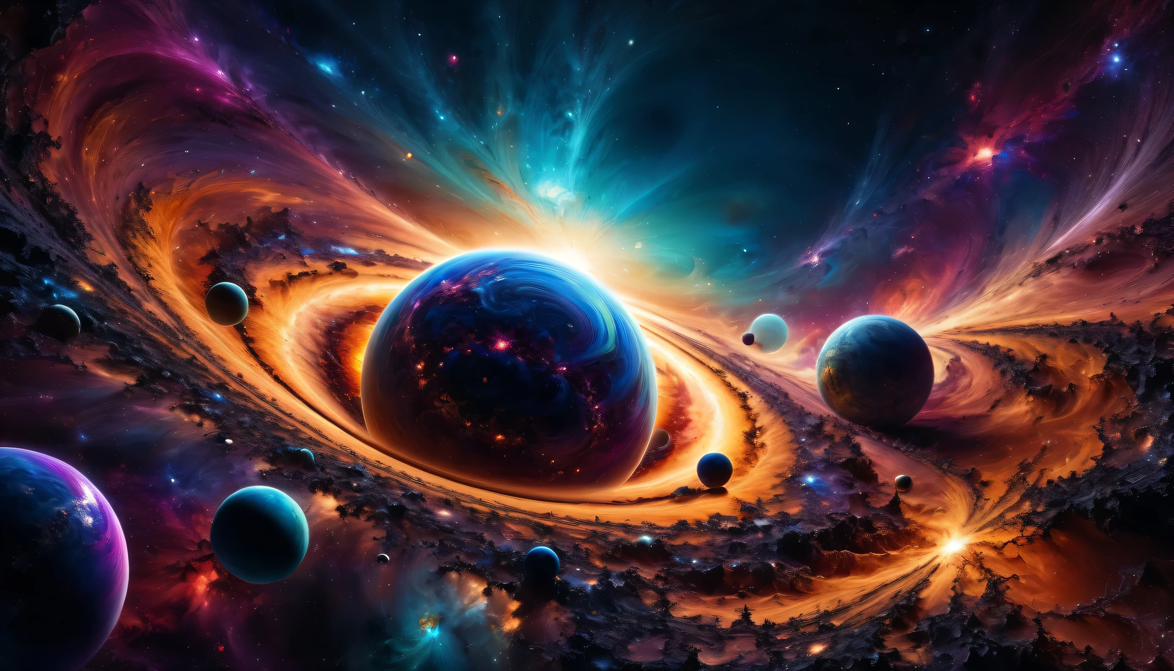 ral-obsdn planet,galaxy,vibrant color, actual , highly detailed, realistic,Studio Photos,color,Dynamic, Movie, masterpiece, complicated,HDR,Abstract fractal