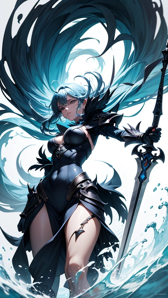 (masterpiece, top quality, best quality, official art, beautiful and aesthetic:1.2), light painting, dynamic streaks, vibrant colors,captivating patterns, creative experimentation, luminous trails,
1girl, black_rock_shooter_\(character\), chain, solo, weapon, sword, black hair, bandages, holding, scarf, holding weapon, sheath, torn clothes, white background, holding sword, glowing, blue fire, looking at viewer, scar, torn scarf, katana, one knee, male focus, simple background, flaming eye, sandals, fire, full body, closed mouth, sheathed, bandaged arm, japanese clothes,(gloves:0.8),
global illumination, extreme detailed,(science fiction:1.3),colorful,highest detailed,cinematic light,(cowboy shot:1.2),