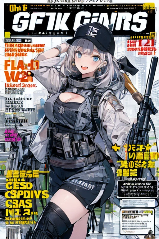 hot, sweating, sweaty, slight tan, big boobs, tan skin, blush, black hair, ponytail, girl in a black suit holding a gun with both hands in black leather gloves, gun, black suit, man suit, tomboy, wearing tie, sfw, on train, bodyguard, movie star, gun, spy , cool spy, holding gun, action movie poster, poster cover, magazine cover