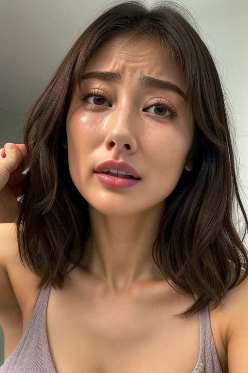 do, highest quality, (Highly detailed CG Unity 8k wallpaper), (highest quality),edge orgasm、faceフォーカス、woman with open mouth and closed eyes、woman with edge_face、30 years old、black hair、very small toilet、((Sweat) ),((Sweatで光る肌))((Sweatで光る鎖骨,Sweatで光るface)),（(Sweatだくの肌))((Sweatで濡れた肌)),