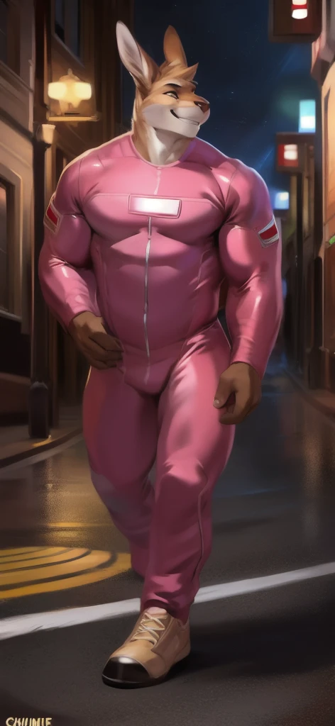Highest quality, Highest quality, High quality illustrations, masterpiece, Ultra-high resolution, Detailed Background, room, Absurd, Perfect Anatomy, performance, Good lighting, Shadows in the movies(kemono, Furry Personifi猫ion), horse, Muscle Body, Pink Rubber Suit, latex, neon, neonライト, neonカラー, Bodysuits, Cyber Suit, cyber punk, Rubber Mask, Harness, Earrings, Huge bulge, Straightjacket, Kneeling, Dynamic Angle