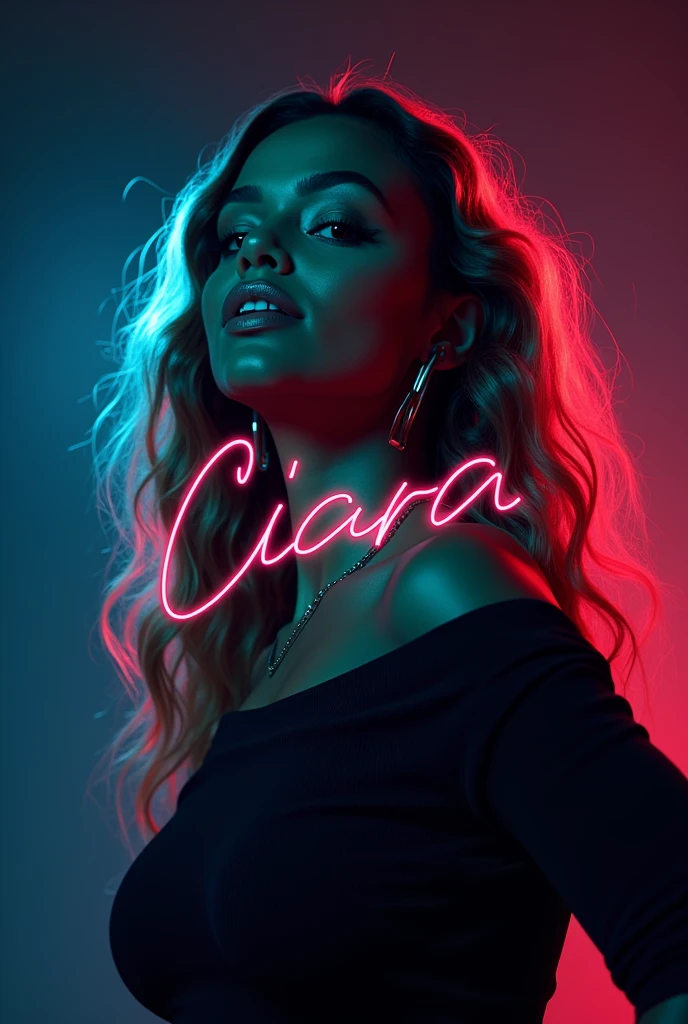 Cyberpunk, a light skin woman wearink pink cybernetic clothes and a hat with horns, album cover, ultra quality, 8k, cinematic scene, cyberpunk afro, pink hair and eyes, neon eyes