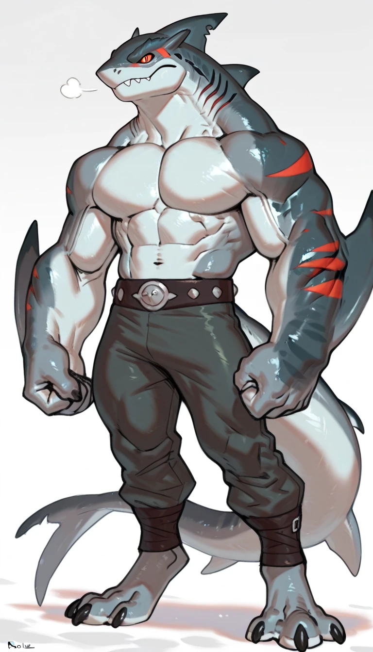hyper growth, Hyper Muscles, Muscular, Big Muscles, big Bulge, hyper muscles, furry growth, a dragon, cute black dragon, shirtless, wearing white shorts, exaggeratedly muscular, exaggeratedly huge muscles, exaggeratedly huge biceps and arms, on a gray background