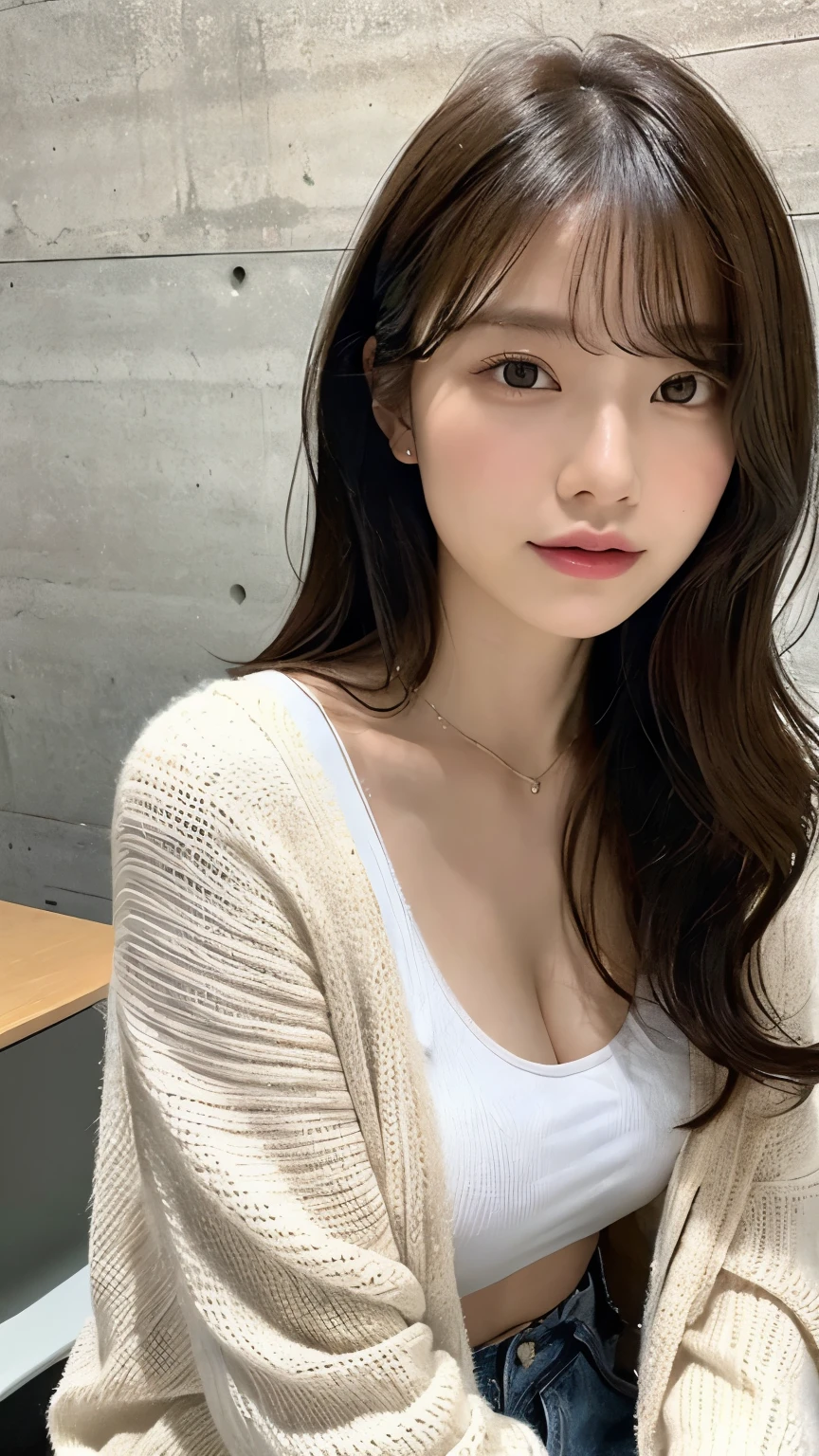 Araffe asian woman with long hair and white top posing for a picture ...