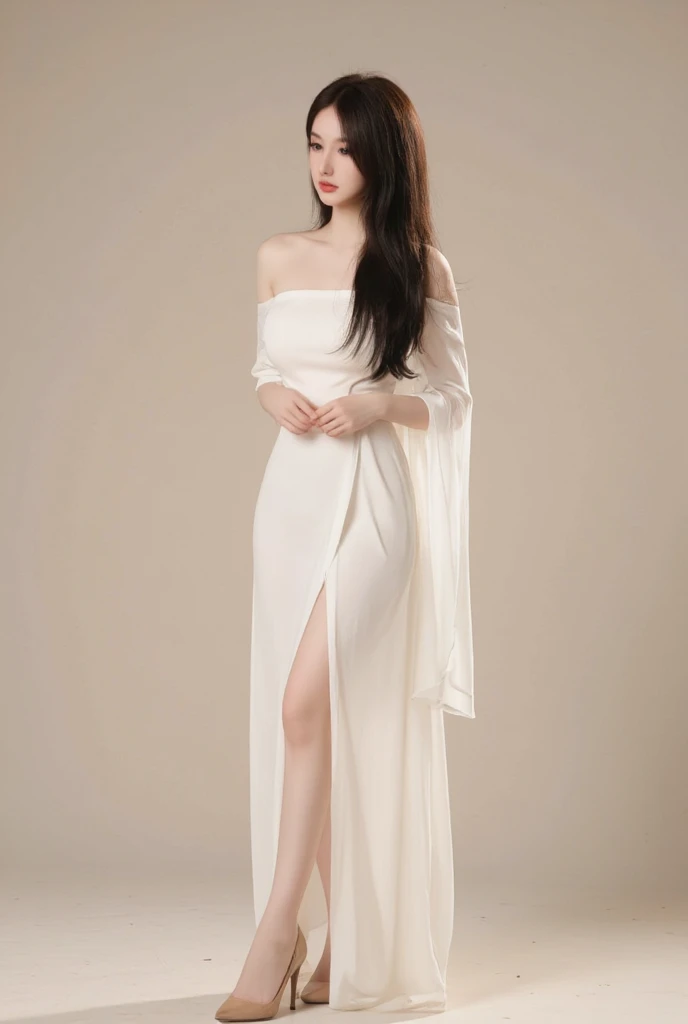 (best quality,highres),(realistic),(portrait),(beautiful detailed eyes,beautiful detailed lips,extremely detailed face),(Korean idol face girl),(stylish fashionable clothes),(slender),(standing pose),(full body shot),(facing the camera),(smiling),(gentle expression),(perfect hair detail),(perfect lighting detail),(perfect skin detail),