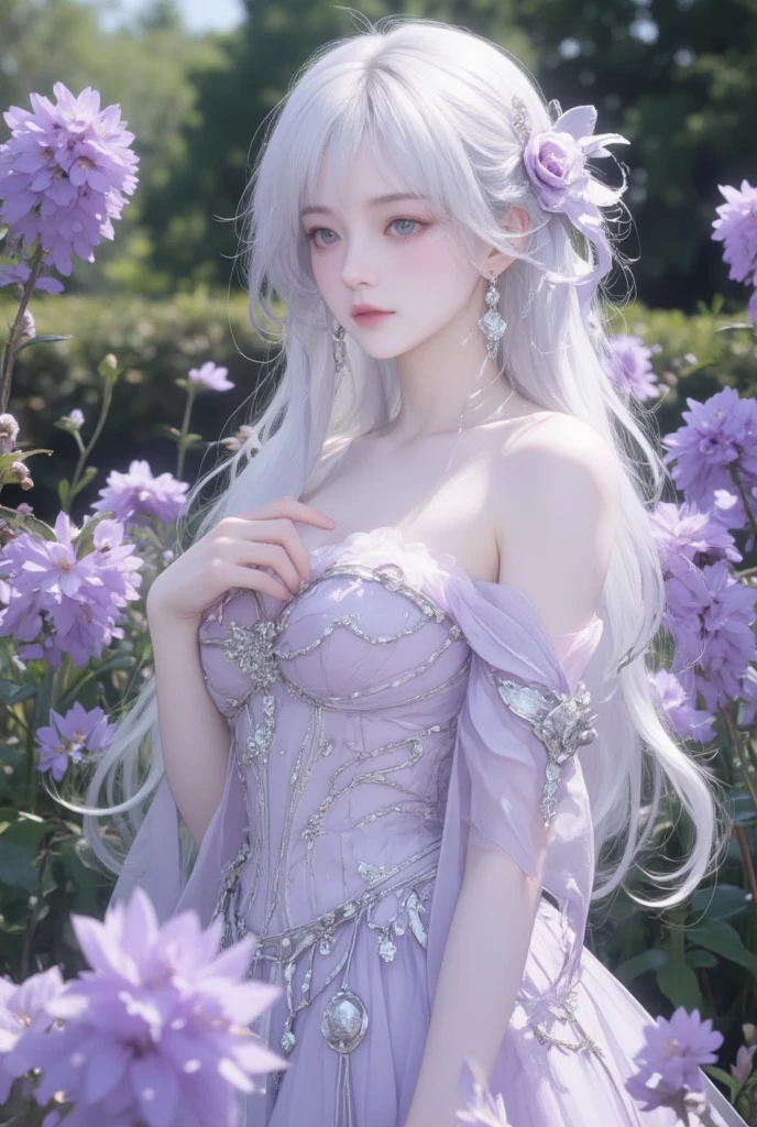 (masterpiece:1.3), (8k, Realistic, RAW Photos, Best image quality: 1.4), Fair-skinned fairy woman、short hair、Cleavage:2.0、Highly detailed face、Attention to detail、double eyelid、Sharp focus:1.2、Beautiful woman:1.4、Silvery white hair、highest quality、masterpiece、Ultra-high resolution、(Realistic:1.4)、Highly detailed and professionally lit smiles、Loose, Light、 one person、whole body, I eat breakfast、I'm going to eat some fruit