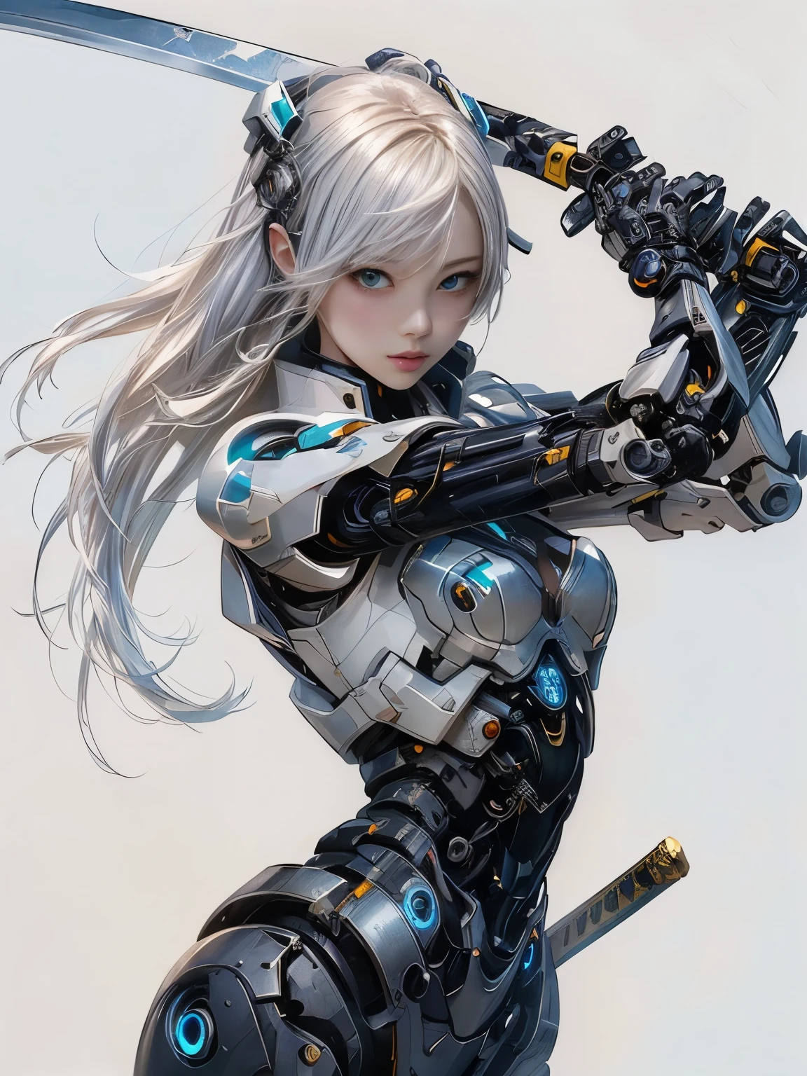 A close up of a woman with a sword in her hand - SeaArt AI