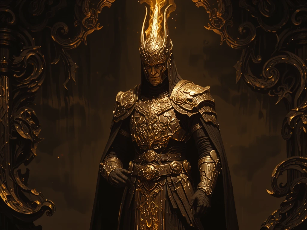"An imposing and regal figure, the God of Death Hades is depicted in a photorealistic image. Hades is shown in a powerful stance, emanating an aura of authority and darkness. He is dressed in an intricate black and gold armor, adorned with intimidating spikes and intricate engravings. Hades holds a menacing ebony scythe, the symbol of his dominion over death and the underworld. The environment surrounding Hades is a dimly lit, ethereal underworld chamber, filled with swirling shadows and faint glimmers of ghostly figures. The image is captured with a high-quality camera using a medium shot lens, emphasizing the intricate details of Hades' armor and the expressions on his face. The lighting is dark and moody, with subtle highlights and shadows adding depth to the scene. The resolution is set at 4K, ensuring every nuance of Hades' intimidating presence is captured in stunning realism."