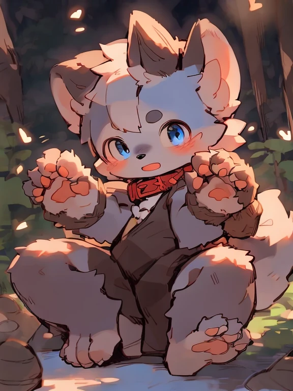 furry male, (setting is in a festival), nude, ferrin, dragon, closed mouth standing, (tail:1.1),
