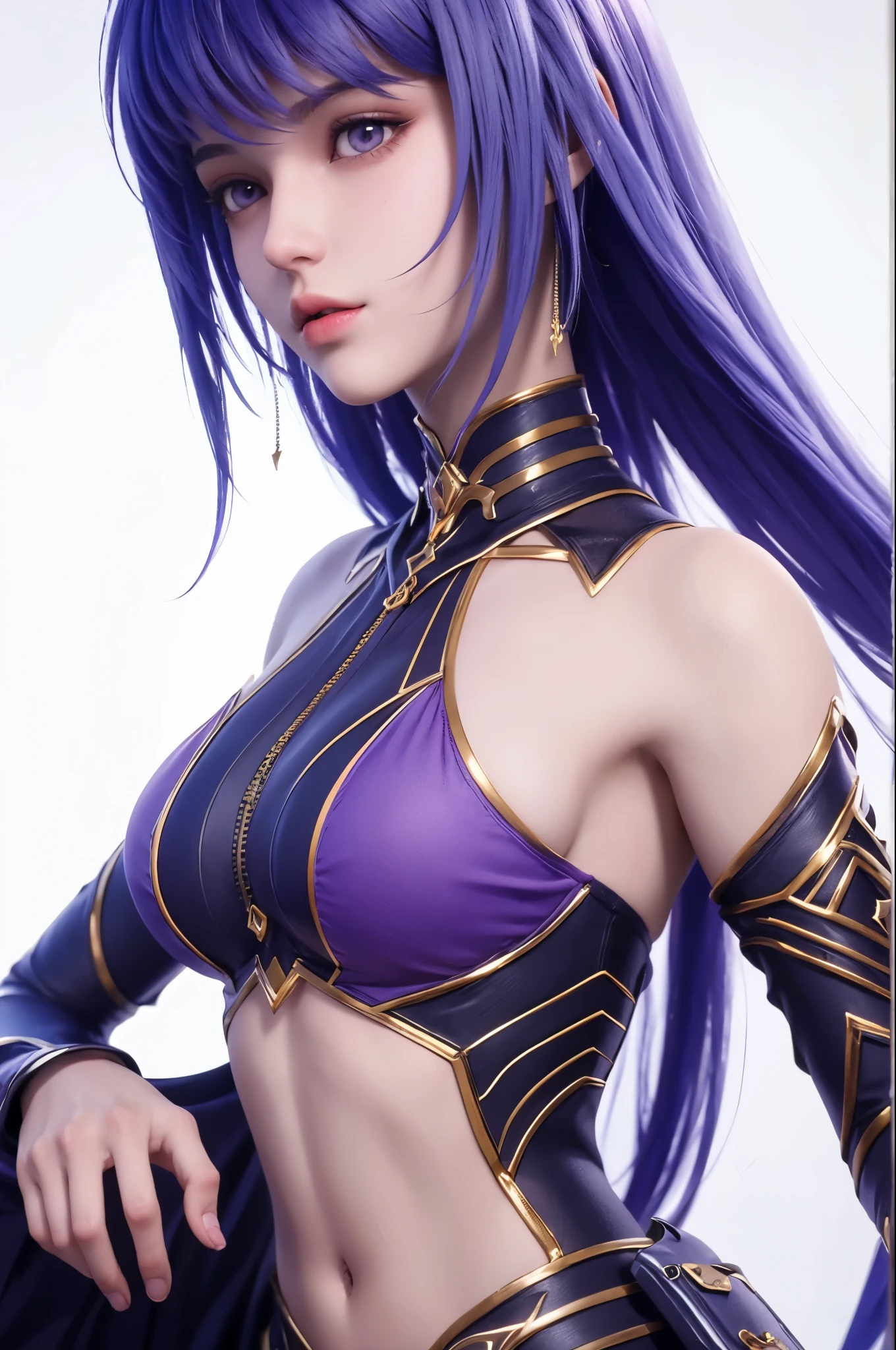 Masterpiece, absurdres, fine detail, HDR, highly detailed face and eyes, photorealistic, (8k, best quality, masterpiece:1.2), ultra-detailed, extremely detailed cg 8k wallpaper,bright lighting,fashion,
(crystalstexture skin:1.2), (extremely delicate and beautiful),
(masterpiece, best quality:1.2),1girl, solo, narrow waist, very long hair, (large breasts:1.5), purple hair,caier,(looking at viewer:1.2), edgOrgasm, thighhighs, outdoors, sexy pose, sideboob, thighs, standing,Cyber punk girl, fantasy world, dark background, overwatch, clean design, epic Instagram, artstation, splash of colorful paint, contour, hyperdetailed intricately detailed, unreal engine, fantastical, intricate detail, splash screen, complementary colors, fantasy concept art, 8k resolution, deviantart masterpiece, oil painting, heavy strokes, paint dripping,(isolated on white background:1.3), rainbow skin,