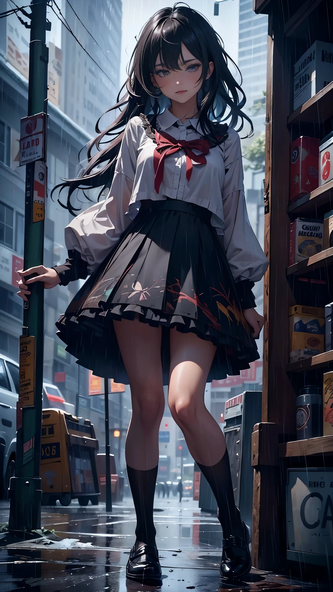 (full body:1.5)，(1girl:1.3),(looking at viewer:1.4)，(anatomy correct:1.3)，(In the paradise of the day:1.3),(Wearing Very thick Printed Pantyhose and Lolita style JK uniform printed pleated skirt and JK uniform leather shoes with bow decoration :1.3), (A high jump posture:1.3),(In pink|amarelo|blue colors|green color|red colour|white colors|black in color|purpleish color|greys|Beige|Flesh color 1.4)，,(Accurate and perfect face:1.4),(Clothing Gloss:1.25),(Skin reflection:1.25),hyper HD, Ray traching, reflective light，structurally correct, Award-Awarded, high detal, lightand shade contrast, Face lighting，cinmatic lighting, tmasterpiece, super detailing, high high quality, high detal, best qualityer, 16k，high contrast,