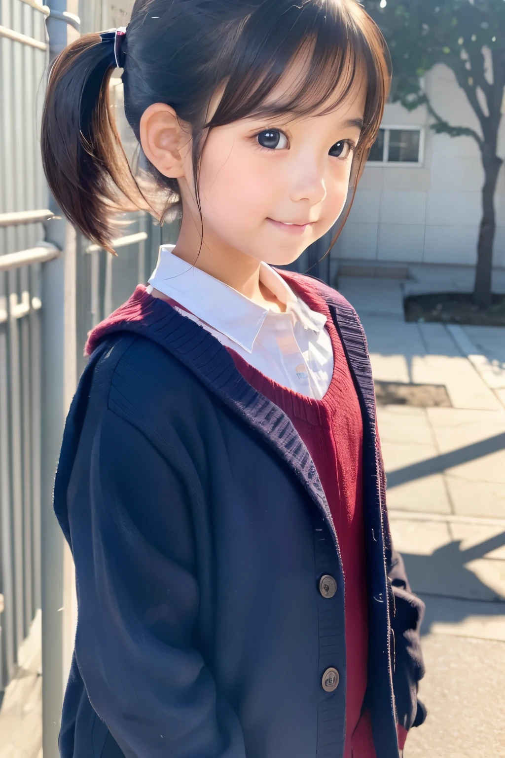 8K、High definition、Ultra Detail、Photorealistic、Realisticで正確な描写、Realisticで正確な人体構造、High resolution、Highest quality、Japanese beautiful girl、masterpiece,Highest quality,taller than , One girl, shirt, alone, Gym suit, Realistic, Navy blue bloomers,Beautiful Face,Face Focus, An innocent smile、Natural Makeup、Perfect Skin、Charm、Active、cute、Beautiful elementary school girl