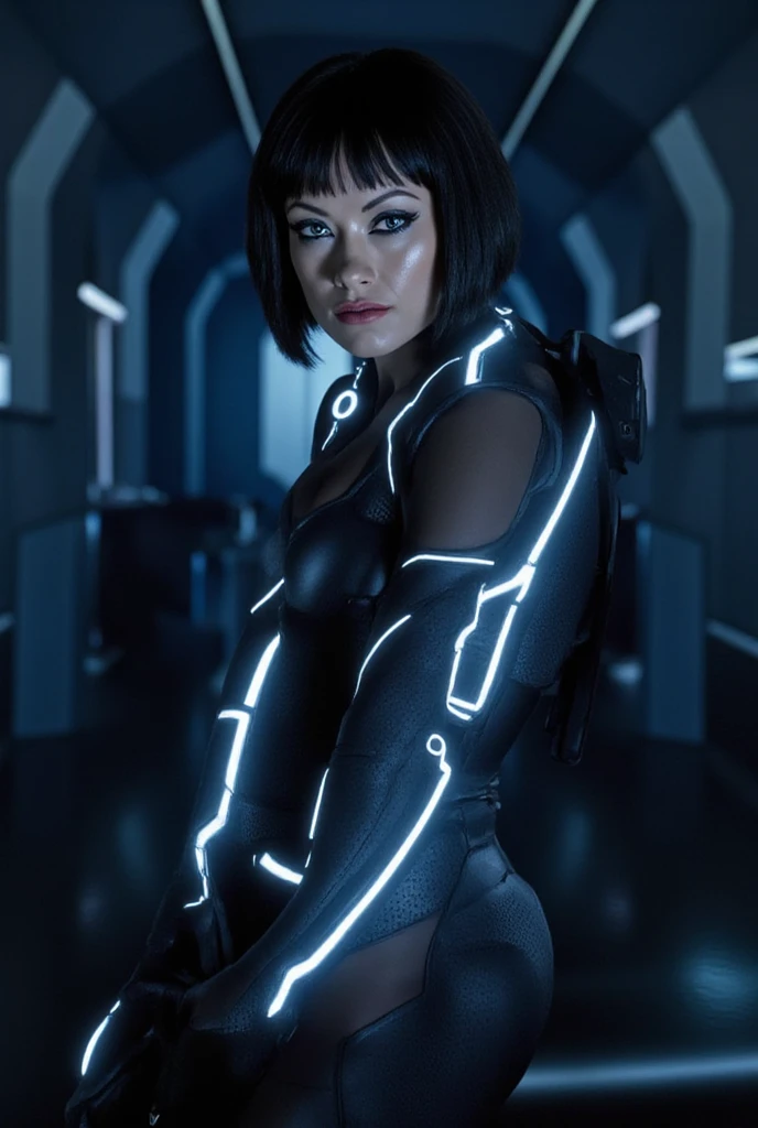 (masterpiece, best quality, highres, absurdres, ultra-detailed:1.3), 1girl, (tron, cyberspace, techno, cyberpunk, pink and cyan neon light rays, iridescent, holographic, hdr: 1.6), (prpdef1, cowboy shot:1.3), (8k), (best quality), (masterpiece:1.2), ultra-detailed, small butt, small hips, cute,beautiful eyes, beautiful detailed nose, beautiful face, full body, small puffy breasts (puffy nipple), firm breast, very red areola, standing nipples, seductive pose,((white skin:1.4)),two nipple,two areola, (narrow weist:1.8), perfect body, ((cinematic light)), colourful, absolutely eye-catching, sparkling, smiling, Full body, light blonde very long curly hair, ((lying(spread two legs))), very small, young, very slim