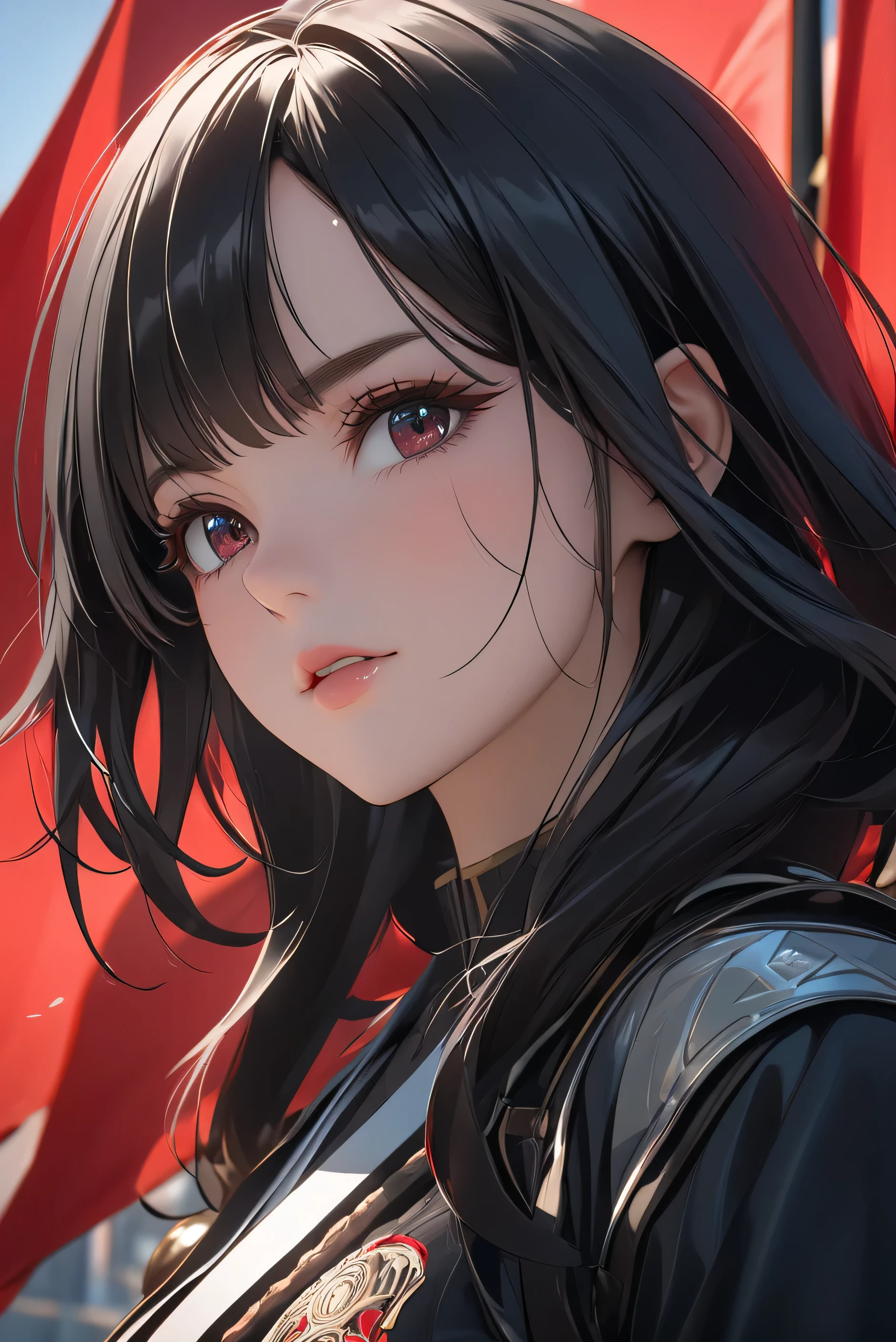 make this girl on a semirealistic style like a thumbnail of Anirap