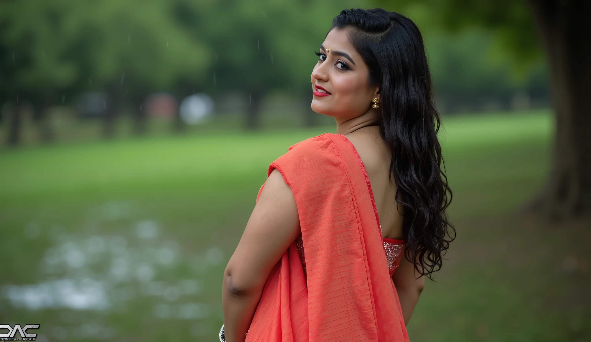 Beautiful cute wet tamanna bhatia, with thick thighs and a curvy waist, wearing a beautiful saree, ((lowwaist)), ((wet silky hair)), ((wet hair)), ((loose wet hair)), (( beautiful Indian dress)) , bindi on forehead, highly detailed, depth of field, cinematic lighting, intricate, ((26yo, gorgeous face, model, makeup)), gorgeous Indian woman in outdoor wearing bra, milf, dusky skin, makeup, curvy, tall, hourglass figure, seductive , ((looking at viewer)), jewelry, black hair, ((MILF)), ((big breast:1.2)), ((wide hips:1.2)), full figured, seductive, photorealism, hyper realistic,((wearing bottom half saree)), full face Blush, ((seductive face)) , ((breast visible)) , ((seminude)), raining, standing , ((full front view)) (((((sagging breast))))), looking at viewer, dynamic posing, ultra hd, unreal Engine, nikon bokhe effect, 8k, ((((sexy pose, dynamic pose)))),