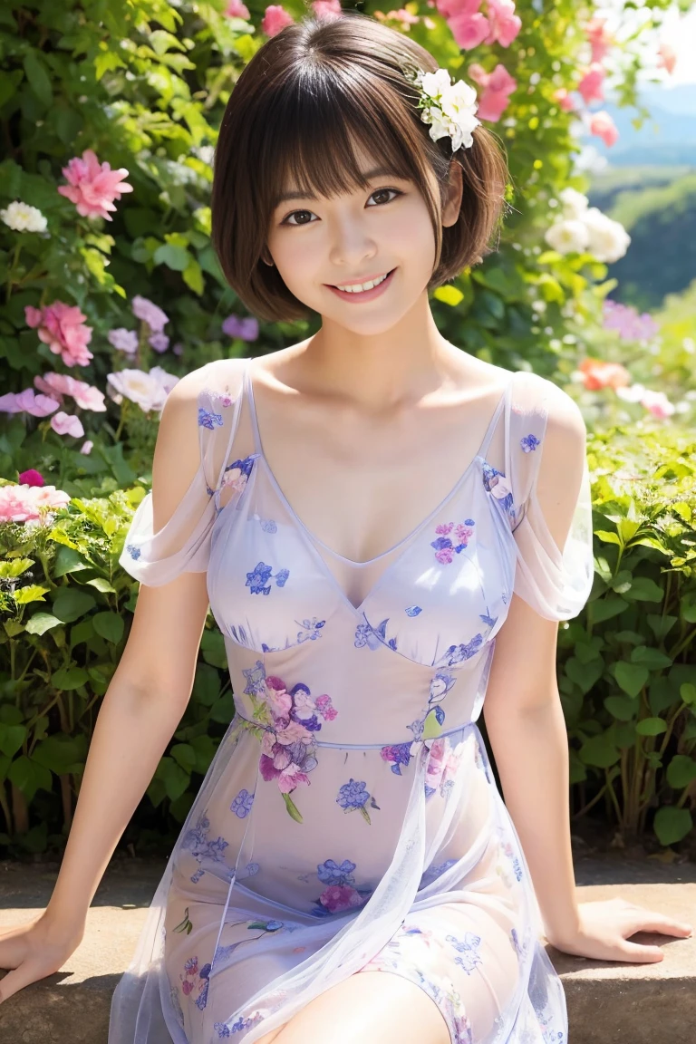 (((16 years old)))、(((high school girl)))、(((charming face)))、(((cute face)))、(((young face)))、(((beautiful girl)))、(((unparalleled beauty)))、Beautiful woman、cute woman、((innocent face))、((Smile))、((Super-detailed face))、((detailed lips))、((detailed eyes))、((double eyelid))、(((beautiful face)))、(((beautiful well-shaped eyes)))、(((beautiful well-shaped lips)))、(very short hair)、(ponytail)、(Pixie cut)、(gray hair)、(((brown hair)))、(((Blue cornflower hair ornament)))、BREAK、、BREAK、((Wearing a white lace dress))、(off shoulder)、BREAK、8 heads and bodies、(((slender)))、(((slender body)))、(((thin body)))、(((slim woman)))、((flat chest:1.6))、BREAK、live action quality、Natural light、(フォトrealistic:1.4)、(Highest image quality:1.2)、(ultra high resolution:1.2)、8K、RAW photo、realistic、high detail、film grain、detail skin、Symmetrical、delicate skin、real human skin、pores、Super detailed、Detailed、(masterpiece : 1.2)、thin face、sharp face、small face、small face、thin shoulders、small shoulders、small shoulders幅、slim shoulders、thin shoulders幅、beautiful japanese woman、Beautiful Korean Woman、slim womanモデル、young gravure idol、Realistic young gravure idol、Young sensual gravure idol、Young pretty gravure idol、japanese model、young gravure idol、((from the knees up))、(arms behind back:1.3)