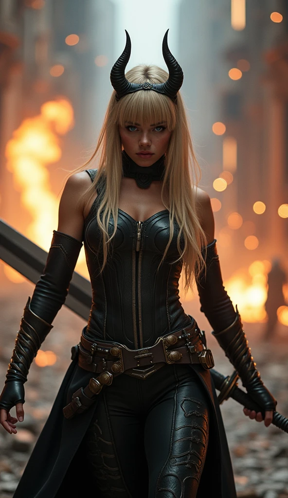 heavy metal album cover, insane detailed world, Chloë Grace Moretz, demi god daughter of zeus, masterpiece, 8k resolution