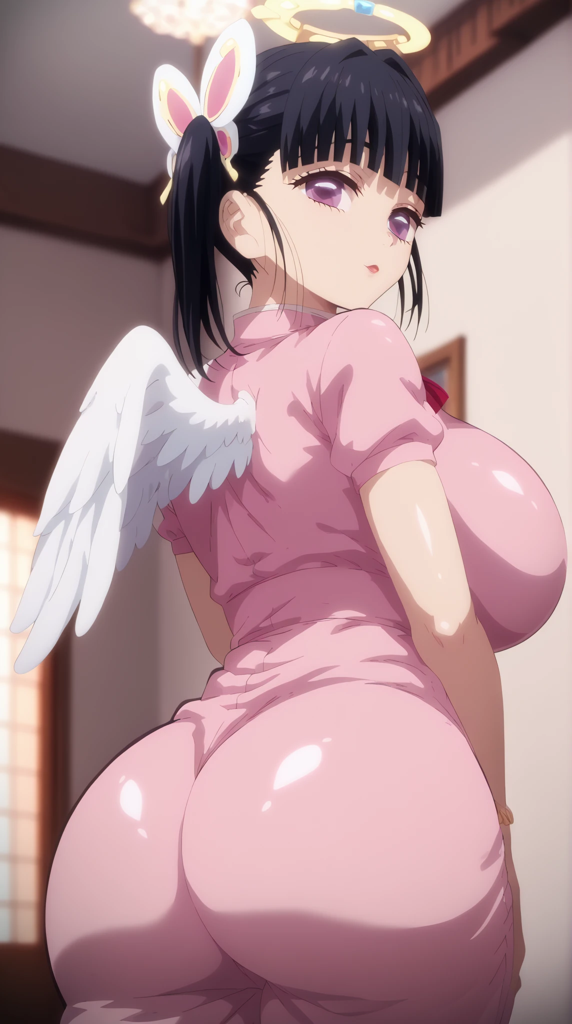 big breasts:1.5、、highest quality、very detailed、Very realistic eye masterpiece、highest quality、very detailed、gray hair、perfect face、long hair、white dress、sundress、anime、countryside、clear、thin、love juice、NSFW、from below、love juice、frills、penis、FUTANARI、man's daughter、penis、erection、Glans、横from below、小さいpenis