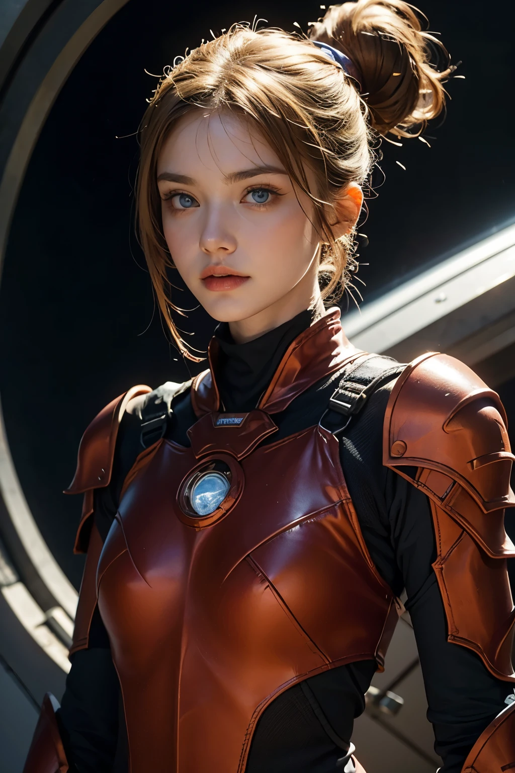 (1girl:1.3), solo,__body-parts__, official art, unity 8k wallpaper, ultra detailed, beautiful and aesthetic, beautiful, masterpiece, best quality, RAW, masterpiece, super fine photo,, best quality, super high Resolution, photorealistic, sunlight, full body portrait, stunningly beautiful,, dynamic pose, delicate face, vibrant eyes, (side view), she is wearing a futuristic Iron Man mech, red and gold, Highly detailed abandoned warehouse background, detailed face, detailed complex busy background, messy, gorgeous, milky, high detailed skin, realistic skin details, visible pores, sharp focus, volumetric fog, 8k uhd, dslr camera, High quality, film grain, fair skin, photorealism, lomography, sprawling metropolis in a futuristic dystopia, view from below, translucent