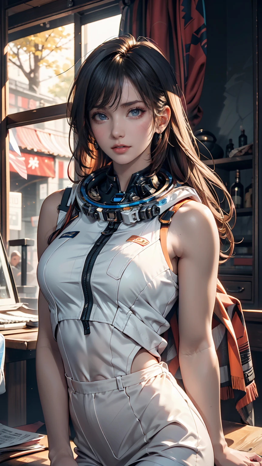 (masterpiece:1.2, best quality:1.2, extremely delicate:1.2), ((Alexandra Daddario:1.2)), a beautiful young women with long slightly curly brown hair, perfect smille, tall and athletic build, a futuristic fantasy-style blue and black tight-fitting wetsuit, matching trousers, this character embodies a finely crafted futuristic fantasy-style swimmer, exquisite photography, Photo realism, photorealistic, goddess, perfect skin, real skin texture, detailed skin, porcelain skin, pale skin, dramatic, high definition, highres, ultra-detailed, ultra-fine painting, professional, perfect body proportions, golden ratio, anatomically correct, symmetrical face, perfect eyes, extremely detailed eyes and face, high quality eyes, creativity, RAW photo, UHD, 32k, Natural light, cinematic lighting, (masterpiece-anatomy-perfect:1.2)