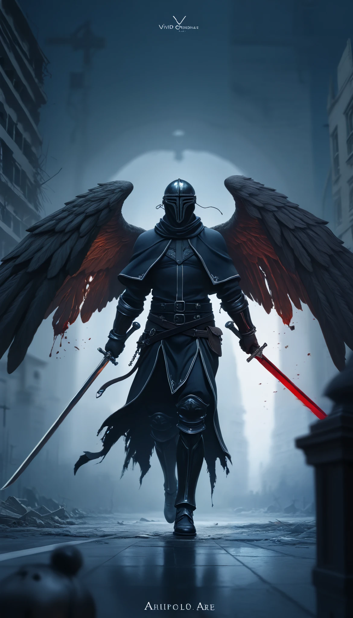 God Wolf,  hyperrealistic, strain, relax, highly detailed, sharp focus,  professional, 8K Ultra HD, Cinematic, dark,  album cover  violento , al aire libre, Time, battle, chase , Dramatic, vivid,  nervous environment , Do, epic ,  twilight , Eat the moon, HDR-10,  album cover , blizzard,  Lighting,  cataclysmic ,( masterpiece, The best quality : 1.2), Underground Angel , broken wings,  holding a blue silver crucifix , luz de luna, Ominous clouds,  Dark fantasy illustration style , dark arts, HIGH CONTRAST, sombras oscuras,  atmospheric perspective  ,  melancholic colors ,  film composition ,  volumetric lighting , numbers, Brushstrokes,  dramatic lighting , ángulo bajo, Surrealism,  super detailed,  Hyperrealism , ( high quality, 8K, 4k, HIGH CONTRAST,  masterpiece: 1.2, 最 high quality,  best aesthetic ), Shibuya Crossing,  post-apocalyptic,  1 number, focus, intense fight ,  fighting action pose , ((( Blurred motion effect: 1.6))),  Destroyed Tokyo atmosphere ,  Empty street scene ,  Broken neon signs ,  Depressive atmosphere ,  fast movement , (( Motion blur in the arms)),  shadow killer ,  killing an enemy  ,  destroyed architecture ,   Blood on the Floor ,  Less bloodstained ,  evil energy ,  cinematic colors ,  dynamic configurations ,  atmospheric perspective ,  epic lighting , (1vs1 ), ( Unfounded ).(Way a way)