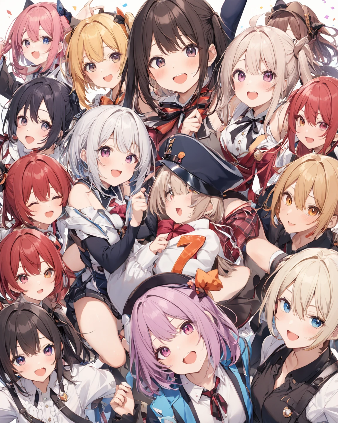 Highest quality, masterpiece, Ultra-high resolution, (6 Girls:1.2),3 vs 3、14 years old、Each one has a different uniform、Mixed martial arts、Fighting fiercely、cute、cool、Mature、Flesh-and-blood warfare