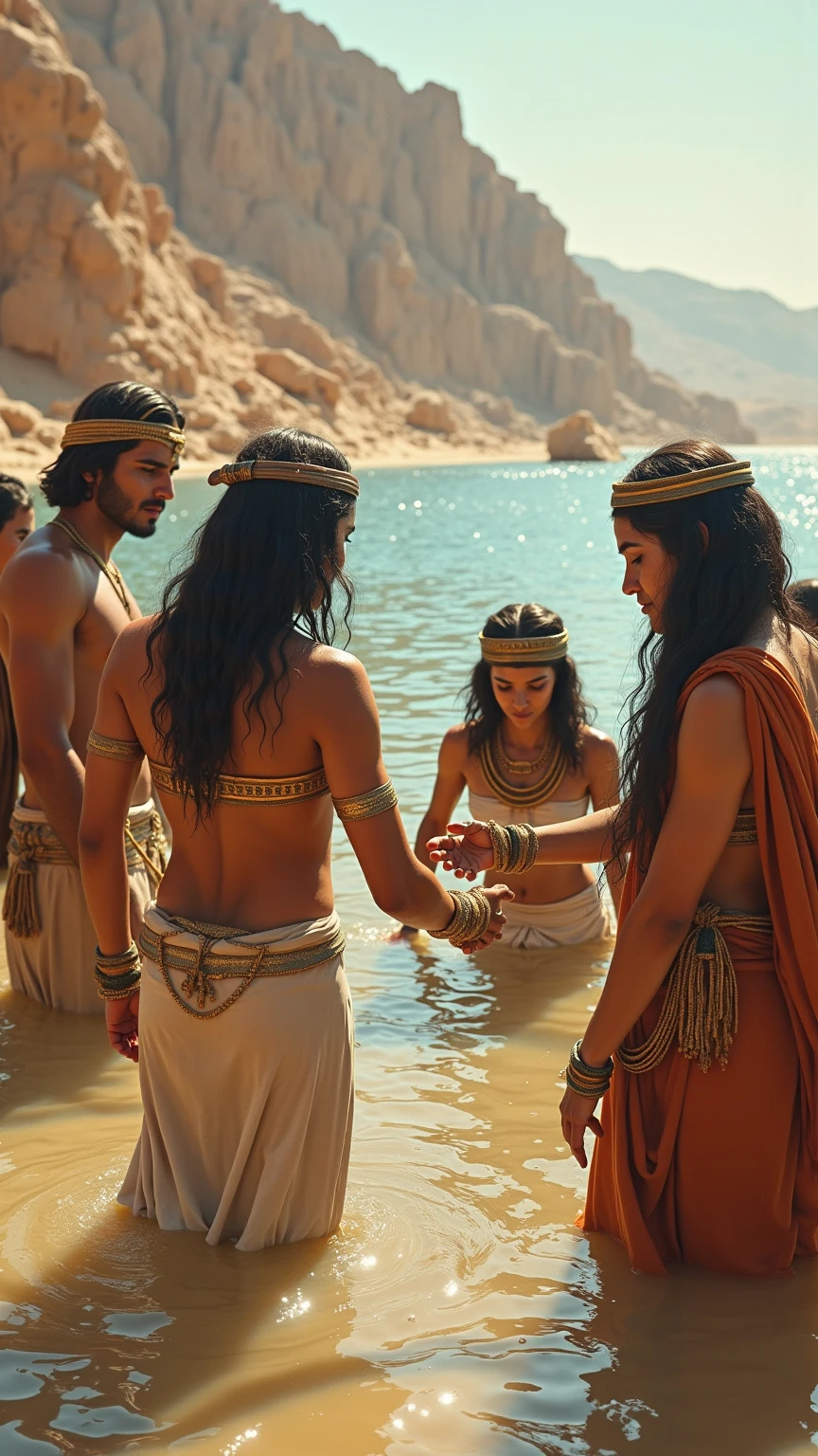 The goddess Rhea handing over the god Zeus to the nymphs of the forests on the island of Crete, com uma cabra amamentando o jovem deus zeus