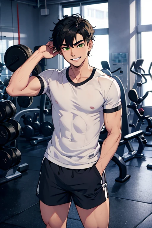 A young perspiring impossibly massively muscular male college student wearing a tank top that reads JOCK-U and a backwards bro baseball cap that says DUNCE sits on a stool in front of an empty lecture hall and flexes his biceps as he stares blankly with open mouth as he grows dumber and dumber to demonstrate his journey to grow into a big dumb bodybuilder jock bro like the rest of the class while a teacher nods in approval. The teacher is wearing sweatpants and a tank top. Big biceps. Big triceps. Big traps. Broad shoulders. Broad chest. Thick stubble. Bro. Hairy armpits. IQ drain. Hyper muscles. Huge crotch bulge. Brainwashing. Dumber.