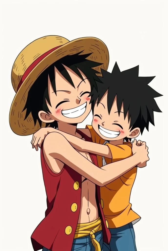 Luffy Sabo and Ace hugging each other 