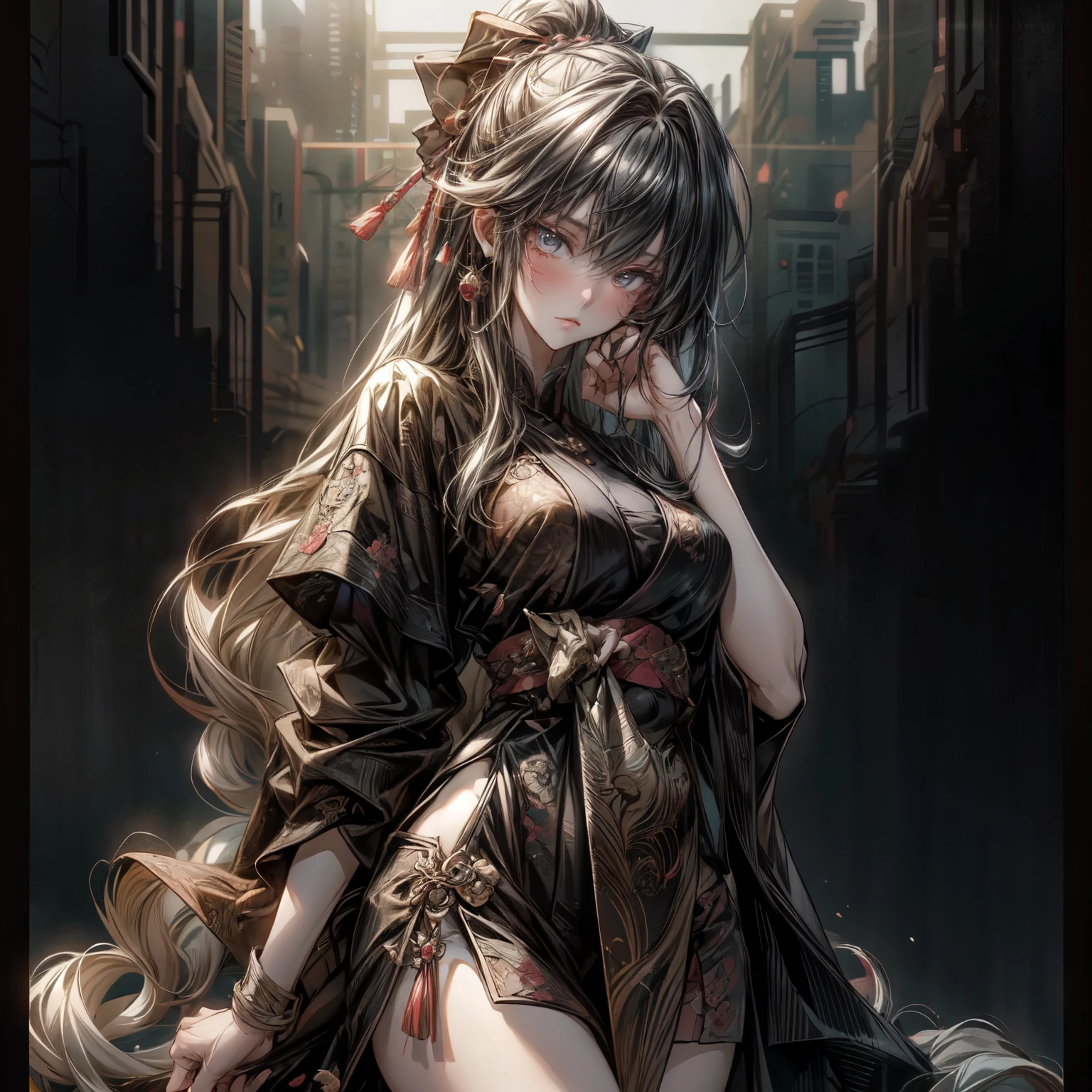 (Masterpiece, best quality, official art, extremely detailed CG unity 8k wallpaper: 1.8) nsfw, nude, breasts, areola,,,
