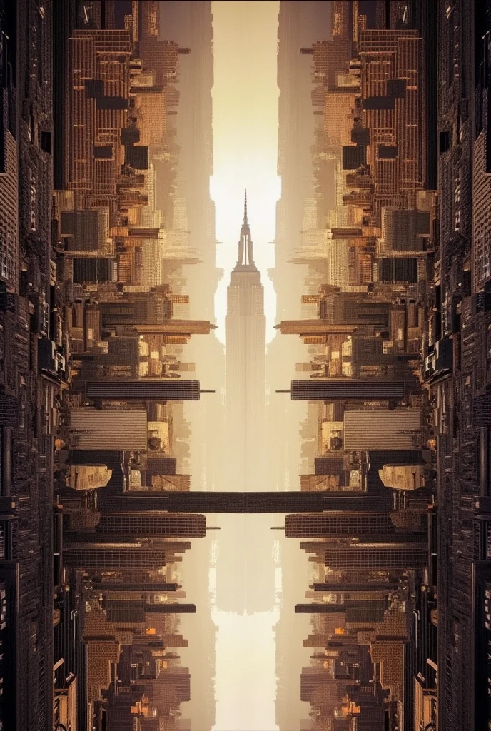 Dimension city, A surreal and futuristic cityscape where gravity seems ...