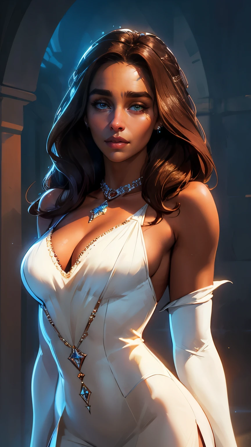 high level of detail, best quality, masterpiece, 1girl, garnet-smf, jewelry, solo, necklace, dress, long hair, tiara, breasts, brown eyes, gloves, brown hair, elbow gloves, cleavage, bare shoulders, medium breasts, white dress, strapless, wedding dress, white gloves, lips, strapless dress, princess ,lips, black hair, skin tight, cowboy shot, collarbone, low-tied long hair, outdoors, castle, clouds, garnet from final fantasy 9, (masterpiece, best quality:1.2),(8k,highres,RAW photo,realistic,photo-realistic:1.3),(detailed skin texture,detailed cloth texture,beautiful detailed face:1.25),professional lighting,photon mapping,beautiful soft light,radiosity,physically-based rendering,model shoot style, model shoot style, (extremely detailed CG unity 8k wallpaper), full shot body photo of the most beautiful artwork in the world, complex 3d render ultra detailed, looking at viewer, 18 yo, wet hair, real human skin, vibrant details, hyperrealistic, beautiful, octane render, 8k, best quality, masterpiece, an extremely delicate and beautiful, extremely detailed ,CG ,unity ,wallpaper, (realistic, photo-realistic:1.37),Amazing, finely detail, masterpiece,best quality,official art, extremely detailed CG unity 8k wallpaper ,extreme detailed eyes, (perfect face), shiny skin, colorful, highest detailed, vibrant colors, ultra high res, (high contrast), intricate, lens flare,