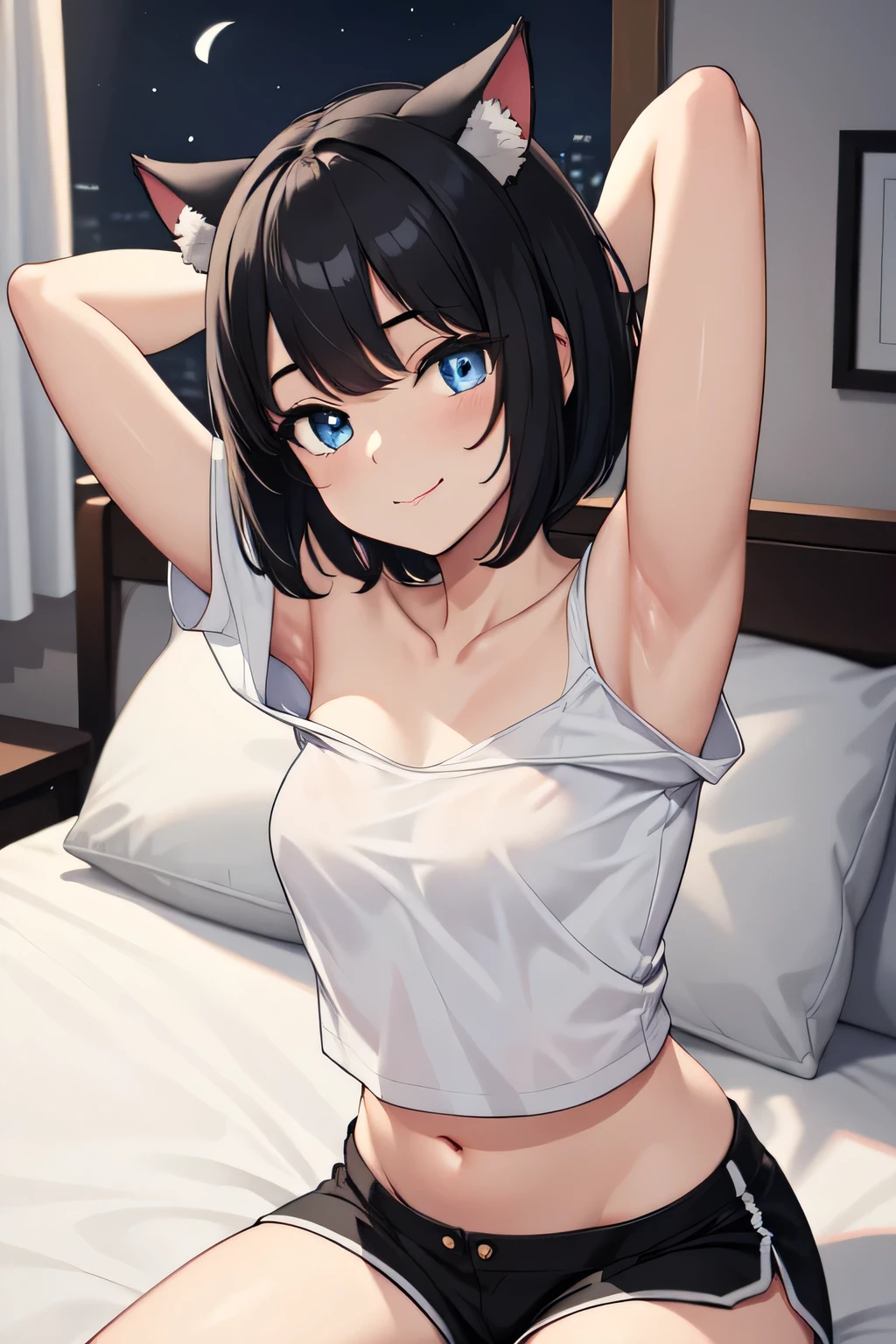 Highly detailed, (1womanl),独奏, 20yr old,Detail Eyes, (Perfect face, Detailed face, Perfect body), (Twin-tailed), Towel on chest, (sexy panty), medium breasts, (Upper body), Hotel room, Wet, Pull a towel, Cowboy Shot, (masutepiece:1.3, Best Quality, 8K, 16 K, hight resolution:1.1, high details, Super Detail:1.1, Textured skin, Anatomically correct), perfect hand、Detailed finger