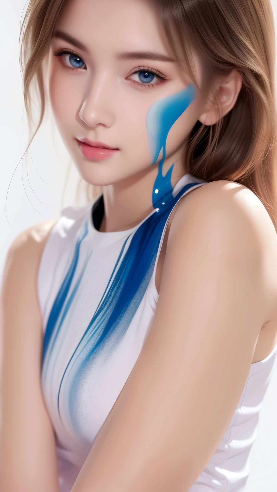 masterpiece, best quality, (extremely detailed CG unity 8k wallpaper, masterpiece, best quality, ultra-detailed, best shadow), (detailed background), (beautiful detailed face, beautiful detailed eyes), High contrast, (best illumination, an extremely delicate and beautiful),1girl,((colourful paint splashes on transparent background, dulux,)), ((caustic)), dynamic angle,beautiful detailed glow,full body, paint splash, detailed Eyes, Blue Eyes. Clear Eyes.