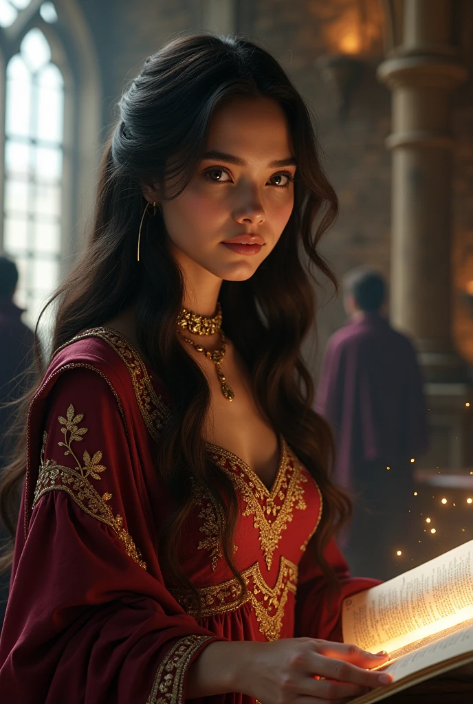 a beautiful detailed girl in a luxurious budapest hotel,overlooking the serene lake geneva,intricate architecture,ornate interior,dramatic lighting,cinematic composition,highly detailed,photorealistic,vibrant colors,masterpiece