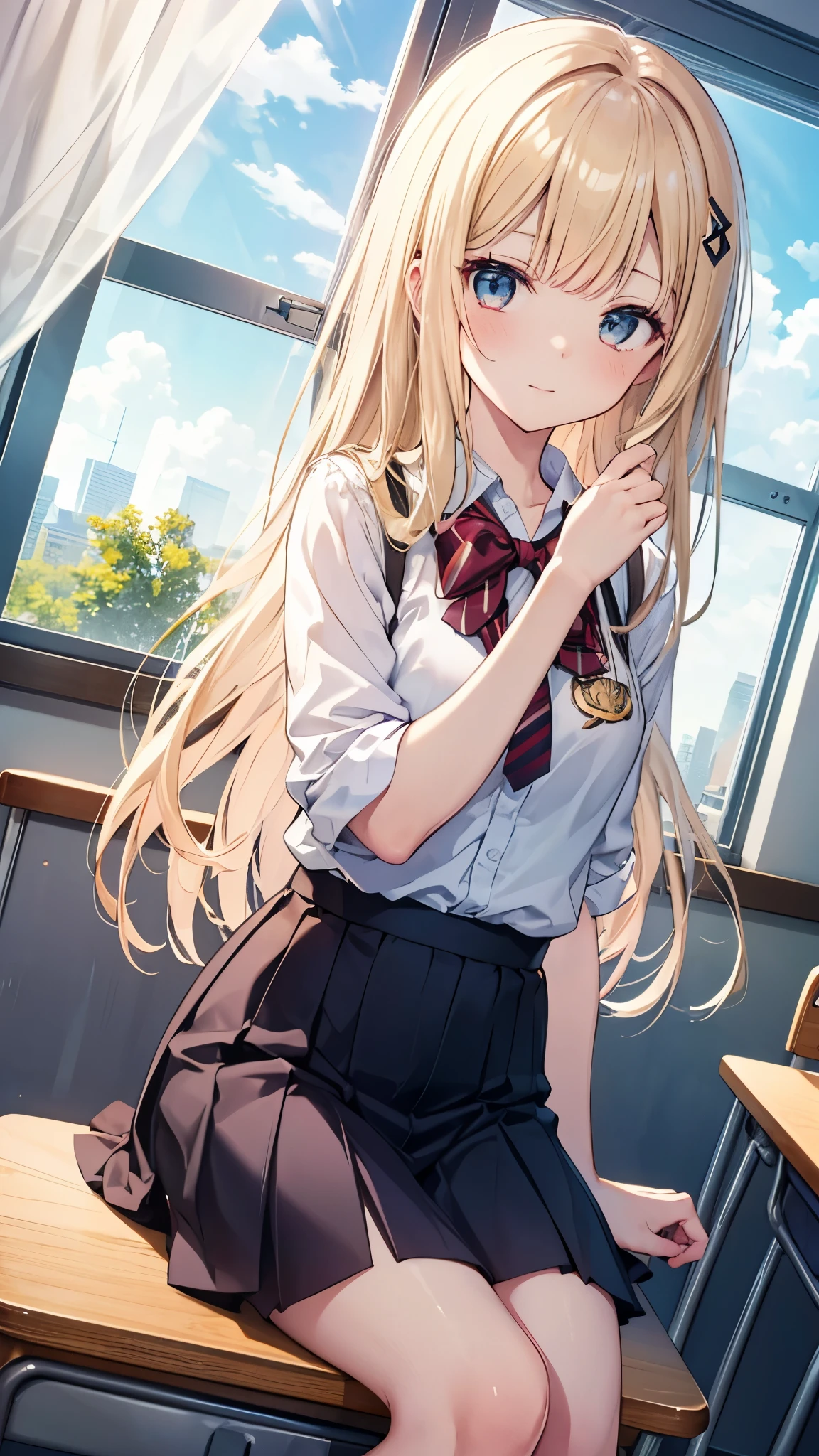 ((highest quality、High resolution、masterpiece))、Blonde、Cosplayer Beautiful Girl、skirt、Embarrassed face、((She shows her panties))、I&#39;m tempting you、I'm inviting you to have sex