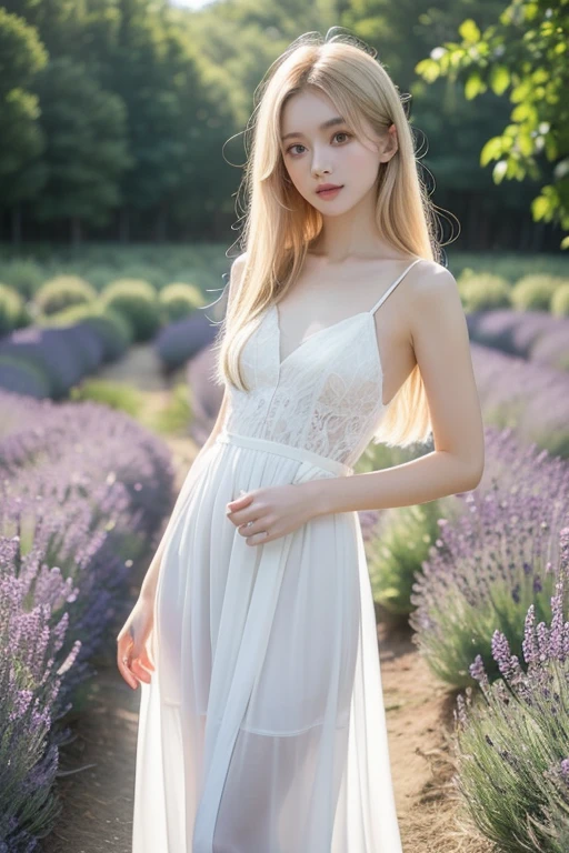 (fidelity:1.3),filigree,quality,Rembrandt lighting,(tmasterpiece:1.2),(fidelity:1.2),(best qualtiy),(skin detailed:1.3),(Complicated details),dramatics,Ray traching,1girl,american white girl,blond hairbl,21yo,mediuml breasts,(grassy fields,suns,clouds,Tano,farms,starlights,footpath),white dresses