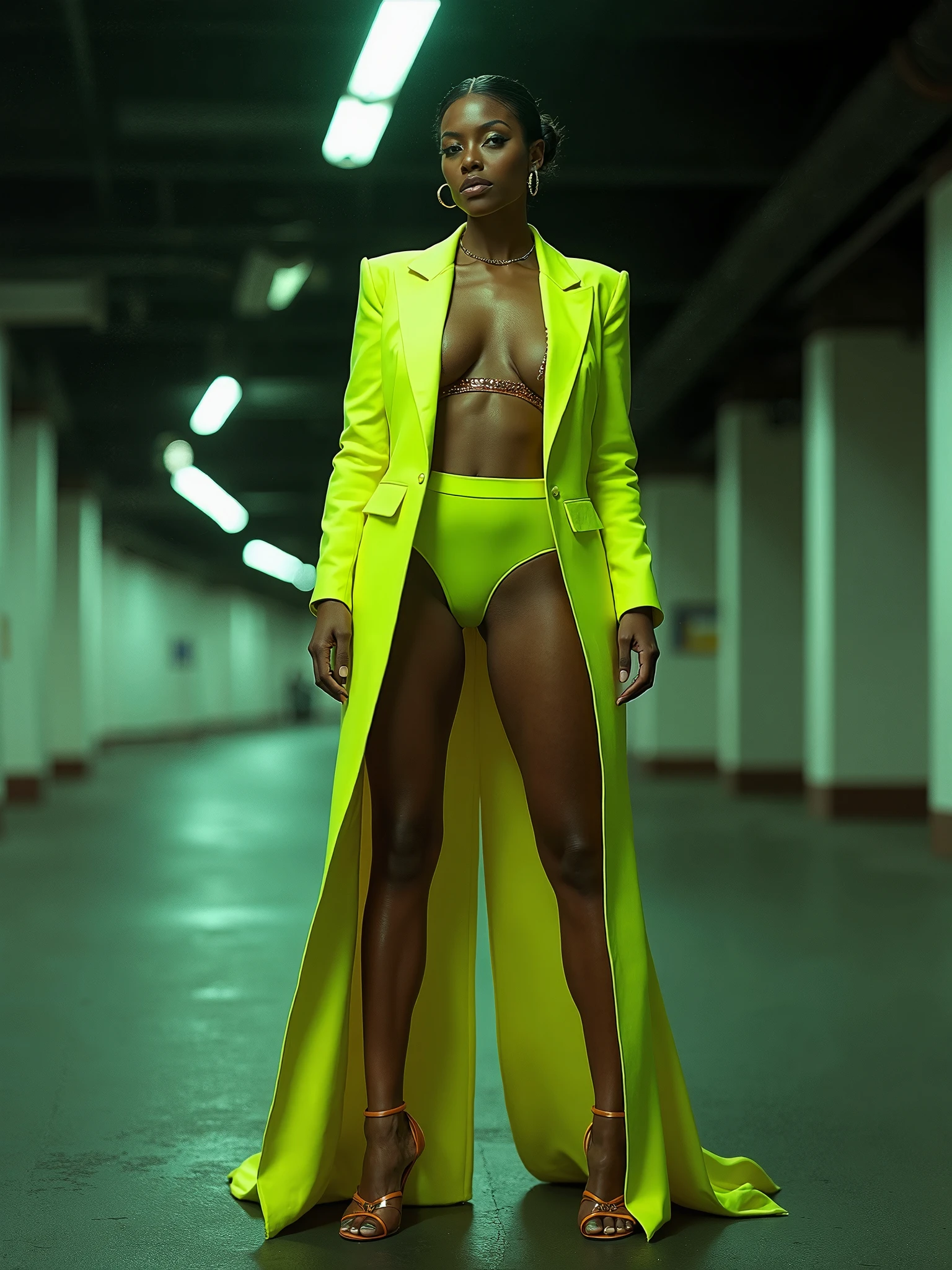 Vogue Arabia: HUGE GLUTES: PROTRUDING ASS: Nike: Versace: BULGING BUTTOCKS: large butt, AssParade: Gucci: dress couture: translucent cellophane fabric, most wide hips, corset and choker with contrasting color, 100 inch trapezoidal hips, zero degree flat stomach, thin waist, dark skin, hip dips, a cup chest, 1 inch waist, bioluminescent theme, pastel accessories: zippers belts clasps latches buckles, Definition: (highres, sharp focus, 8k uhd, ultra photo-realistic resolution), post - apocalyptic roomrooms, Film: (80 mm, shot on portra 120, anhles: front + left side, shot on Fujifilm)