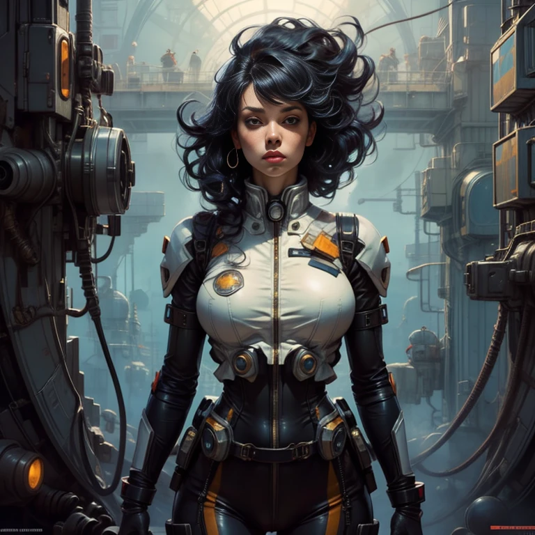 ((Kizi negra))), Kizi africana, (((skin black, darkskin))), (((white hair))), ((( nun suit ))), (((back view))), (((perfect ass))), ((high collar)), (((black with red details))), (((best qualityer: 1.4))), (Unbeatable masterpiece), (hiper HD),(CG 8k hyper-realistic), (((brave face))), (((breasts big))), (((hyper feminine))), sexly afro girl,(black bob hair)), ((( sculptural body ))), (((1 Kizi))), afro girl com perfectbody,,Beautiful and well-groomed face,muscular body:1.2,solid color detailed jacket, (Head to thigh photos), Complex equipment, green dark,Long pants,Tight clothes are dark,With white stars and off-white stripes,,,,,Armor Metal Electronic Parts, Poison tattoos ) INFO, Kizi, (((standing alone))), pirralha violent, (((14歳))), sexly, pose de atitude, work of art, post-apocalypse, (((manga style))), bounty hunter, violent, Manic, the way you want, slenderbody, thin but strong, perfectbody, roupa moderna, advanced technology, neon, sleeves with vertical striped pattern, neutral background, (( cowboy shot )). intricate visual