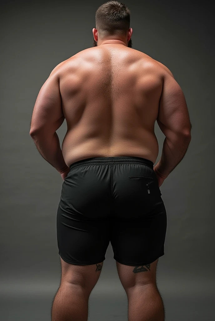 white hair, old man, individual, male, Muscular wrestler, muscular, Stout wrestler, Asian, Japanese, uncle, 55 year old middle-aged man, short hair, short hair, yellow wrestling boots, full body portrait, shadow, Vision, yellow briefs, obesity, 45 years old, short beard, middle-aged man, tattoo, fingerless gloves, Wheat skin, shiny skin, dark skin, Show your pectoral muscles, sumo wrestler, bodybuilder, wide temples, Visible abdominal muscles, Smile, Fine hands, solid color background, pure white background, Surrealism, Panorama, 8k, super detail,