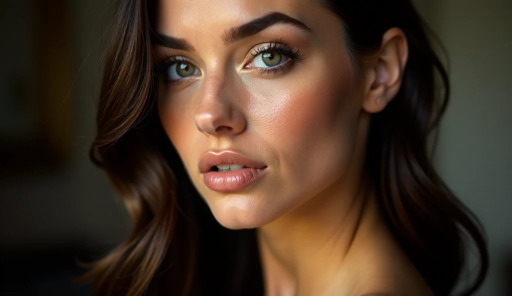 (CR-AngelinaJolie-JernauGurgeh:0.8), full color portrait of woman, (oiled shiny skin:1.0), face close up, undercut hair,
masterpiece, best quality, sharp focus, highres 8k uhd, ultra-detailed, rim light, deep grey background,