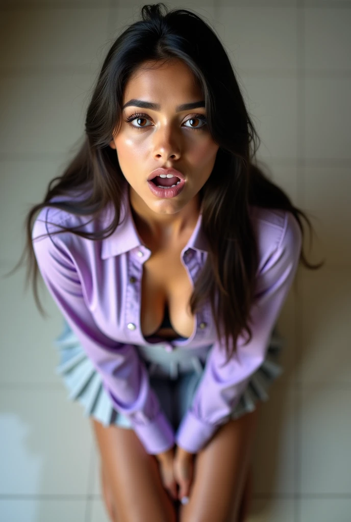 front view, blush, amazing, lovely girl, (1girl, solo, curvy hair,) best quality, great artwork, sensual image, bouncing breast, (white background:1.3, shy), solo, (bend over:1.3), eyes detail, face detail, hoodie and lingerie
