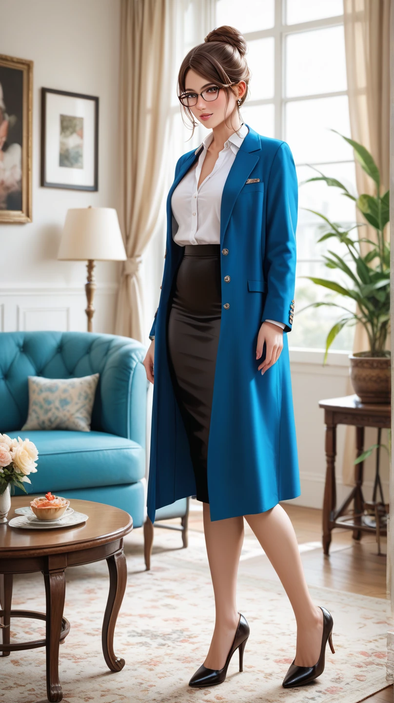 Margaret Thatcher, viewer's view, full-length photo, Realism, UHD, retina, masterpiece, accurate, anatomically correct, textured skin, super detail, high details, high quality, award winning, best quality, highres, 1080P