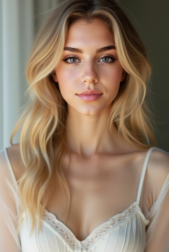 araffed woman with long blonde hair and a pink dress, portrait sophie mudd, blonde hair and large eyes, brunette with dyed blonde hair, kailee mandel, sydney sweeney, long blonde hair and large eyes, ellie victoria gale, portrait of vanessa morgan, pokimane, taken in the early 2020s, 18 years old