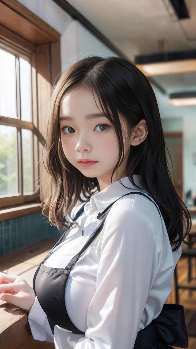 Masterpiece, top quality, portrait of one girl, elementary school girl, wearing school bag