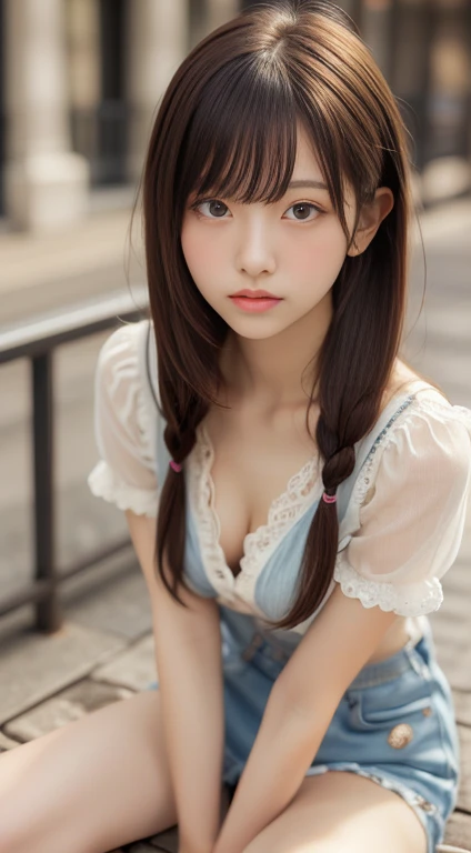 8K、cute、Adult Girl、gravure、detailed、Braid your hair in an intricate way、stockings