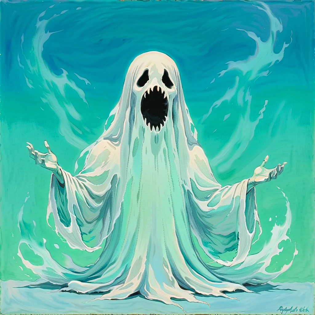 ghost, Aquabeek with blue blue-green sky-blue color palette