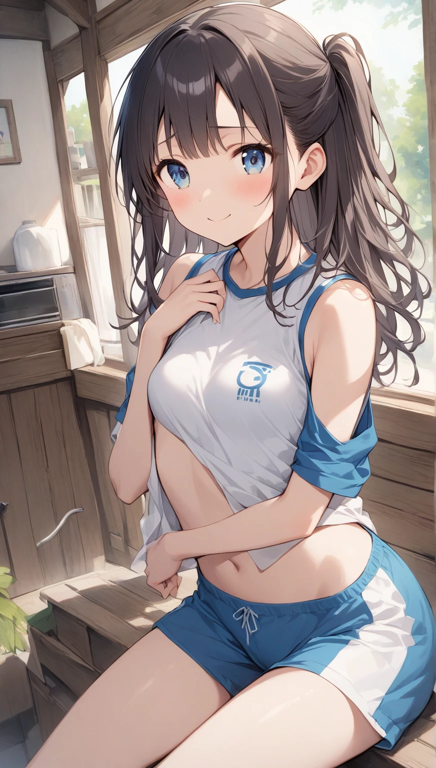 masterpiece,High resolution,Highest quality,8k
(Saten Ruiko)(14 year old female,Long black hair,Small breasts,The body is slim,hairpin)
(Tank top,White panties)room,I&#39;I&#39;m playing a PC game,Sit in a gaming chair,Wear a gaming headset,focus on
